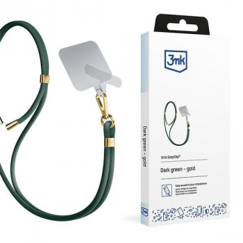 3MK EasyClip smycz do telefonu, Dark Green / Gold