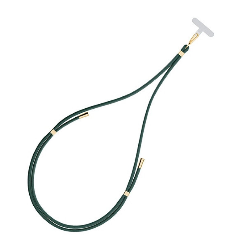 3MK EasyClip smycz do telefonu, Dark Green / Gold