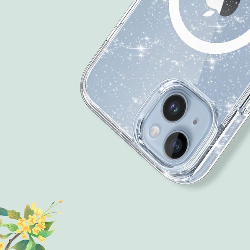 Etui Tech-Protect FlexAir Hybrid MagSafe dla Apple iPhone 15, Glitter Clear
