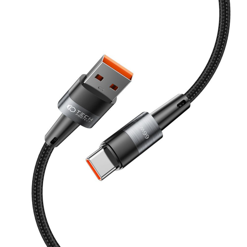 Kabel Tech-Protect UltraBoost USB-A/USB-C 66W 6A 200 cm, szary