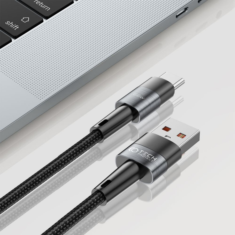 Kabel Tech-Protect UltraBoost USB-A/USB-C 66W 6A 200 cm, szary