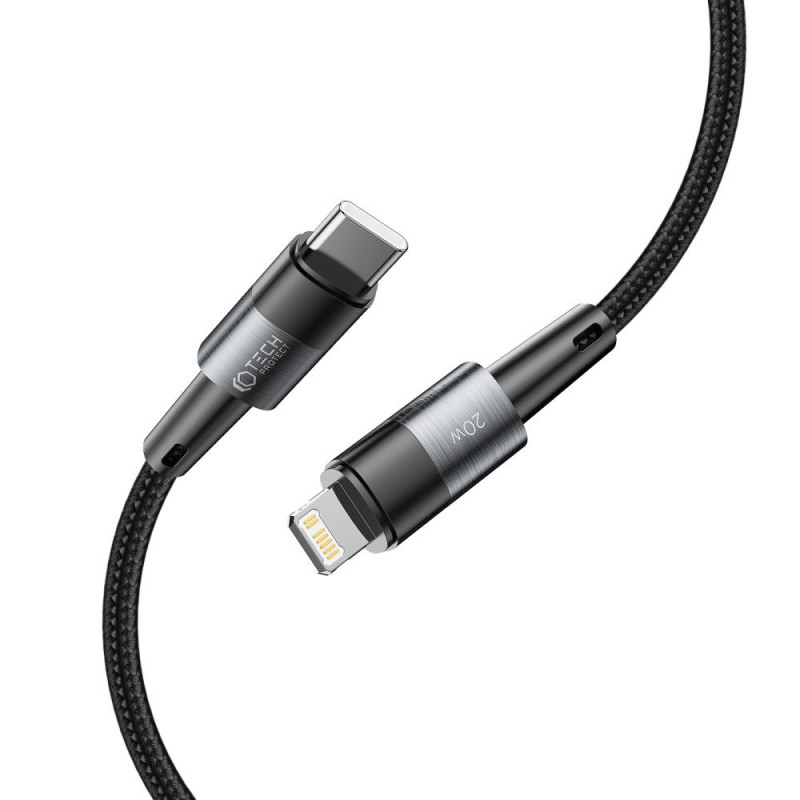 Kabel Tech-Protect UltraBoost USB-C/Lightning PD 20W 3A 200 cm, szary