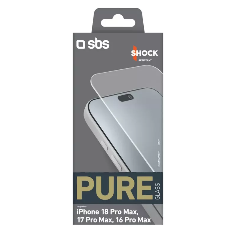 sbs mobile SBS Pure Glass szkło hartowane dla iPhone 18 Pro Max / 17 Pro Max / 16 Pro Max (1 szt.)