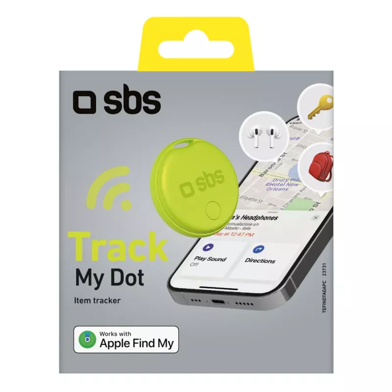 SBS Track My Circle lokalizator zgodny z Apple Find My, zielony