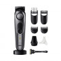 Braun BeardTrimmer 7 BT7420 trymer do brody z narzędziami barberskimi, zmywalny, akumulatorowy, szary