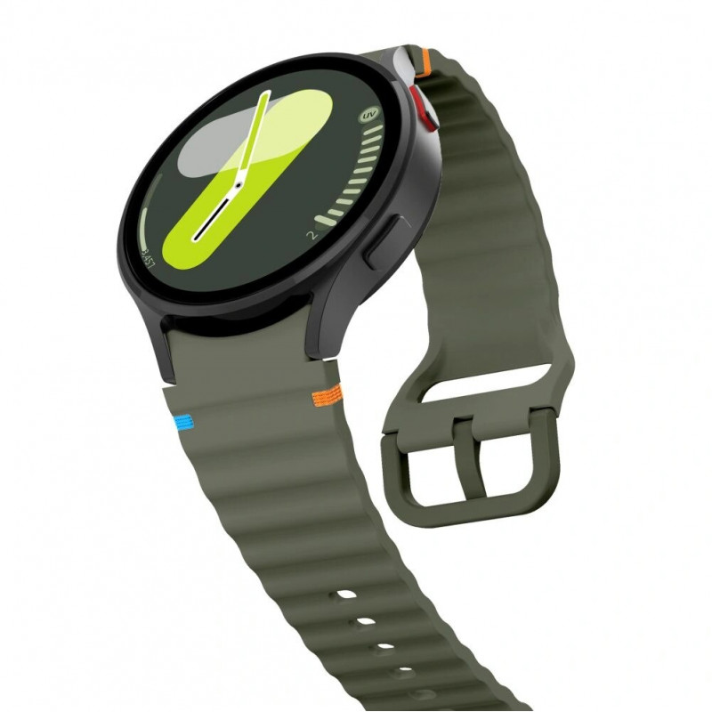 Tech-Protect Silicone Sport Strap THP3054 do Samsung Galaxy Watch 4/5/5 Pro/6/7/FE, Army Green