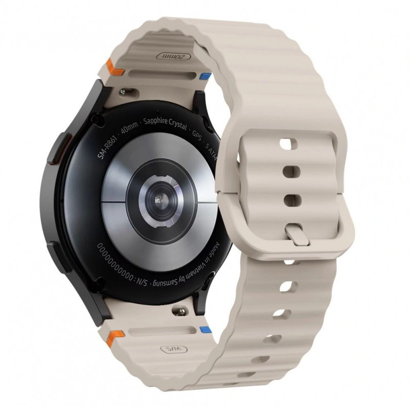 Tech-Protect Silikonowy pasek sportowy do Samsung Galaxy Watch 4/5/5 Pro/6/7/FE, Starlight