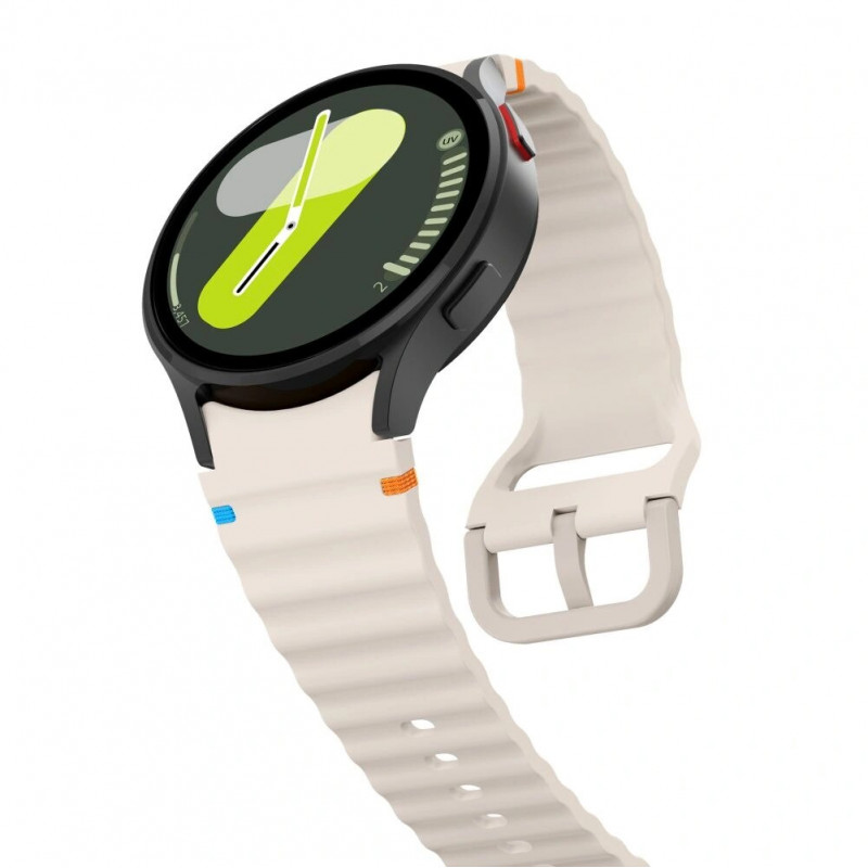 Tech-Protect Silikonowy pasek sportowy do Samsung Galaxy Watch 4/5/5 Pro/6/7/FE, Starlight
