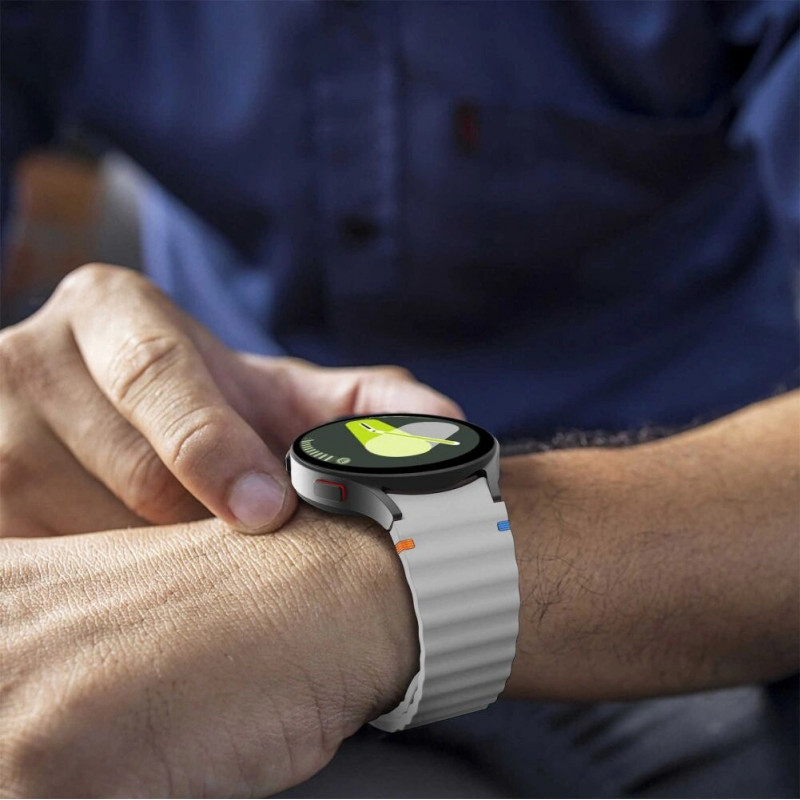 Tech-Protect Silikonowy pasek sportowy do Samsung Galaxy Watch 4/5/5 Pro/6/7/FE, Starlight