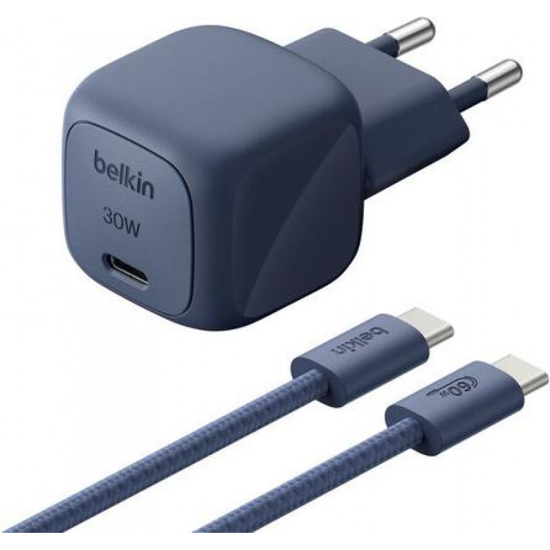 Belkin BoostCharge ładowarka 30 W USB-C PD z PPS i kablem USB-C 2 m (WCA008KQ2MBL-B6)