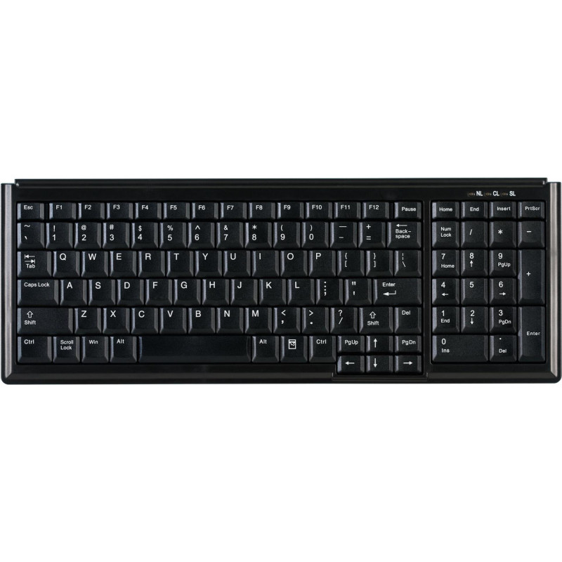 Active Key AK-7000-U-B/CH Mini klawiatura biurkowa, przewodowa, USB, układ szwajcarski, czarna