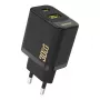 Dudao A27TEU PD 30W ładowarka ścienna GaN, USB-A + USB-C, czarna