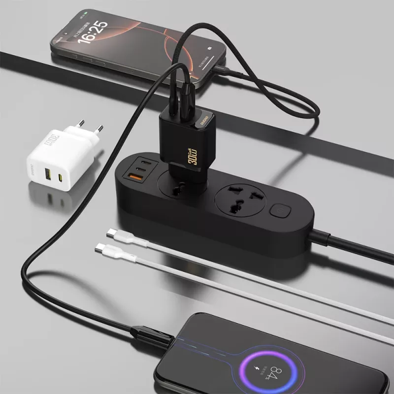 Dudao A27TEU PD 30W ładowarka ścienna GaN, USB-A + USB-C, czarna