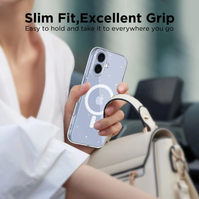 Etui Tech-Protect FlexAir MagSafe do Apple iPhone 17, przezroczysty brokat