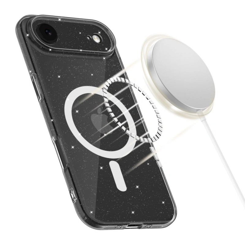 Etui Tech-Protect FlexAir MagSafe do Apple iPhone Air, przezroczysty brokat