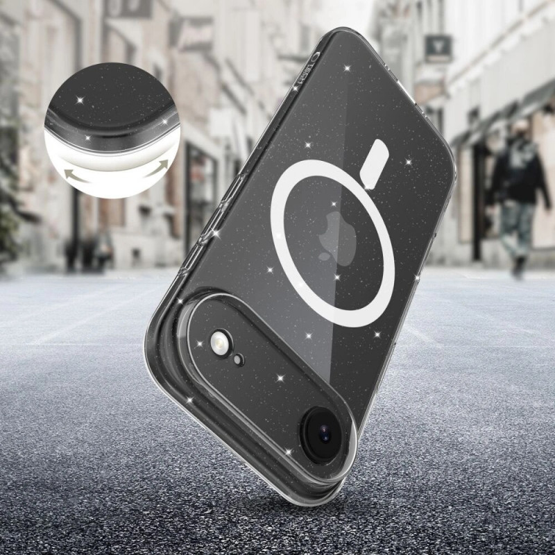 Etui Tech-Protect FlexAir MagSafe do Apple iPhone Air, przezroczysty brokat