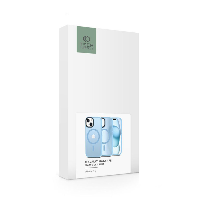 Etui Tech-Protect MagMat MagSafe do Apple iPhone 15, Matte Sky Blue