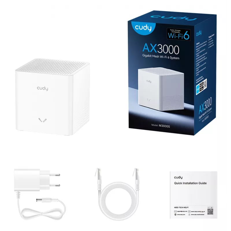 CUDY M3000S AX3000 Wi-Fi 6 system mesh, 1-Pack