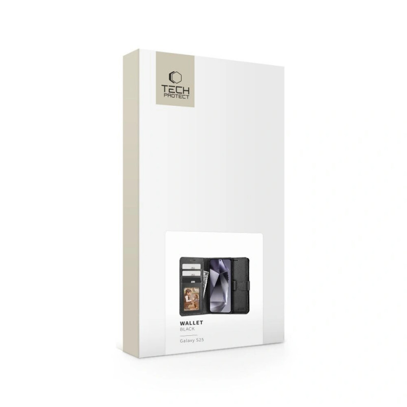Etui portfel Tech-Protect do Samsung Galaxy S25, czarny