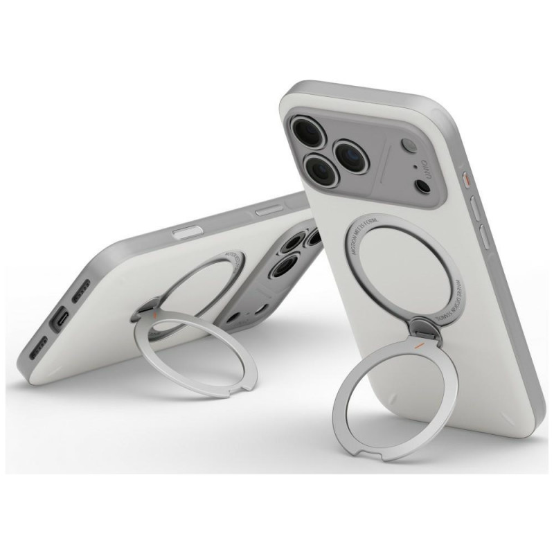 UNIQ Elix Case for Apple iPhone 18 Pro Max / 17 Pro Max, 360 Rotating Kickstand, jasnoszary