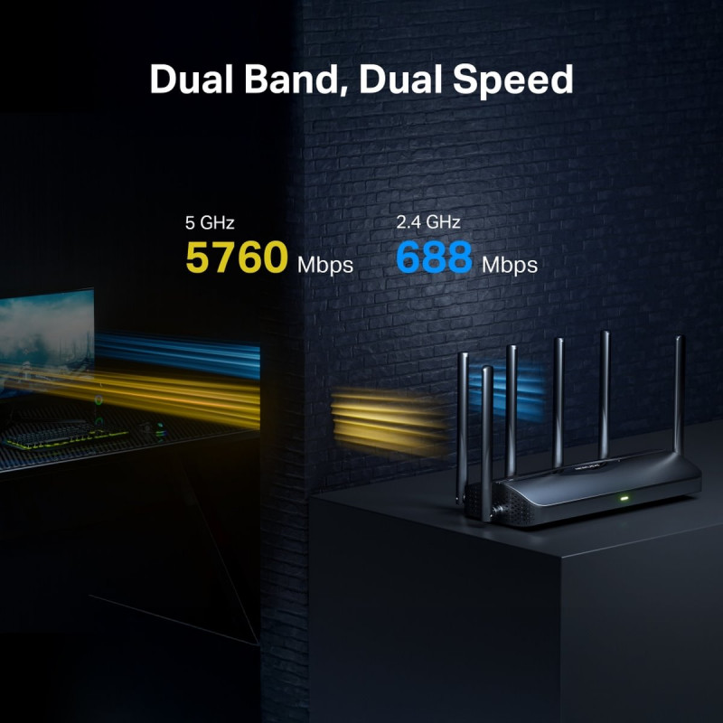 Mercusys MR37BE dwuzakresowy router Wi-Fi 7, do 6500 Mbps