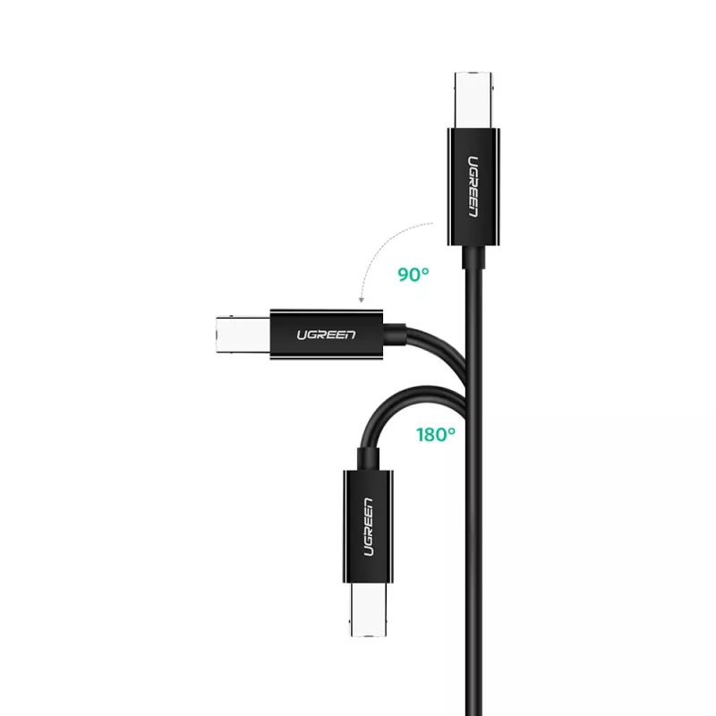 Ugreen US241 kabel drukarki USB-C 2.0 do USB-B, 1 m, czarny