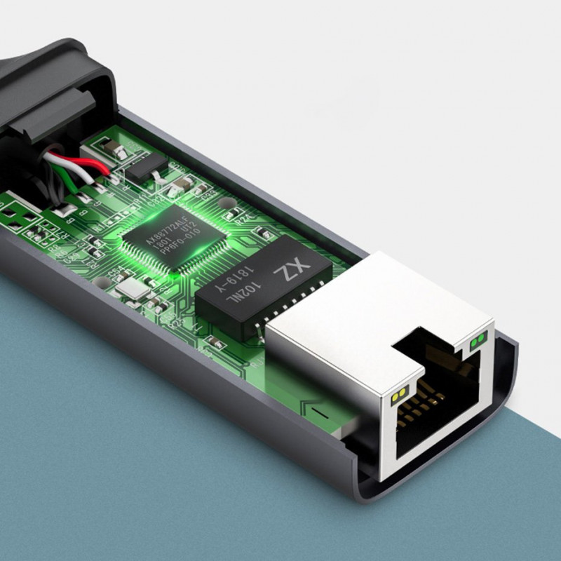 Ugreen CM199 adapter sieciowy USB-C na RJ45 Gigabit Ethernet, 1000 Mbps, szary