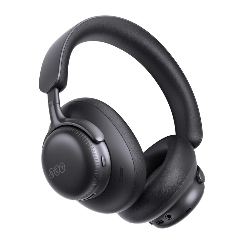 Bezprzewodowe słuchawki nauszne QCY H6 Ultra, adaptacyjna ANC, Bluetooth 6.0, czarne