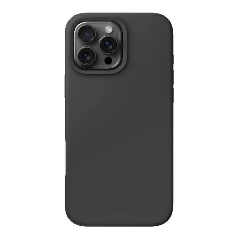 Etui UNIQ Lino Hue do Apple iPhone 16 Pro, ładowanie Magclick, szary węgiel