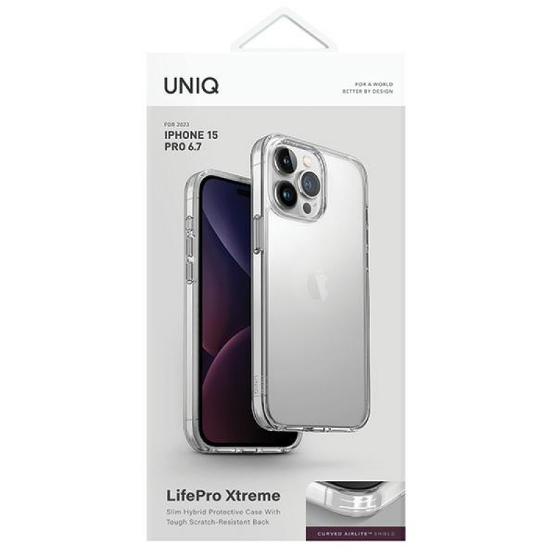 Etui UNIQ LifePro Xtreme do Apple iPhone 15 Pro Max, krystalicznie przezroczyste, przezroczyste
