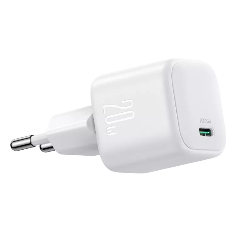Joyroom TCG08 (JR-TCG08) ładowarka podróżna GaN, USB-C, 20W, PD 3.0, QC 3.0, biała