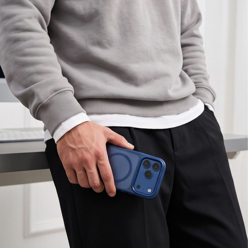 Tech-Protect Magmat MagSafe CC etui do Apple iPhone 17 Pro Max / 18 Pro Max, matowy głęboki niebieski