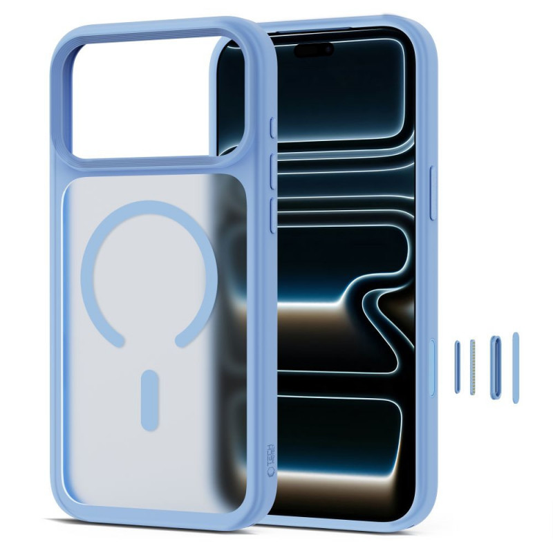 Etui Tech-Protect Magmat MagSafe CC do Apple iPhone 17 Pro / 18 Pro, matowe jasnoniebieskie