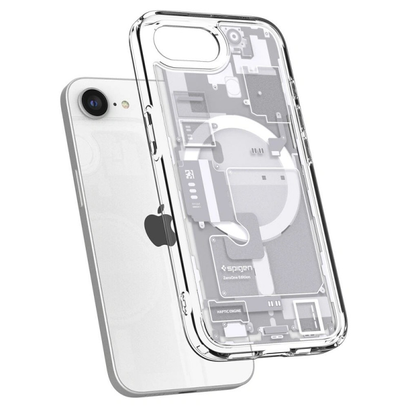 Etui Spigen Ultra Hybrid Mag MagSafe dla Apple iPhone 17e / 16e, Zero One, biały
