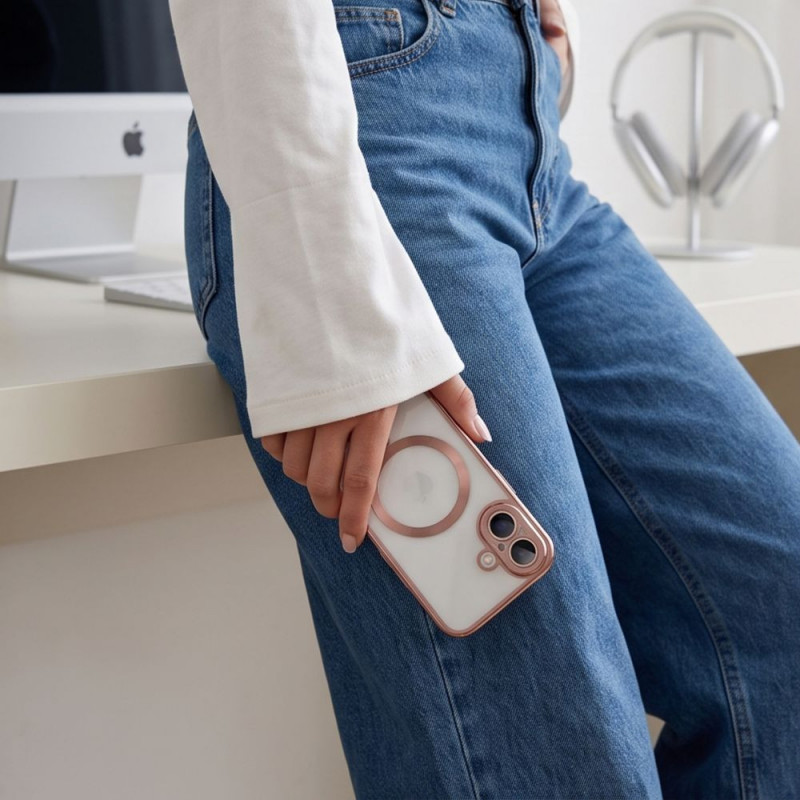 Etui Tech-Protect MagFlex MagSafe do Apple iPhone 17, Shiny Rose Gold