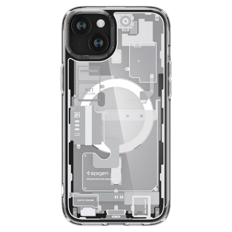Etui Spigen Ultra Hybrid Mag z MagSafe do Apple iPhone 15 Plus / 14 Plus, Zero One, biały