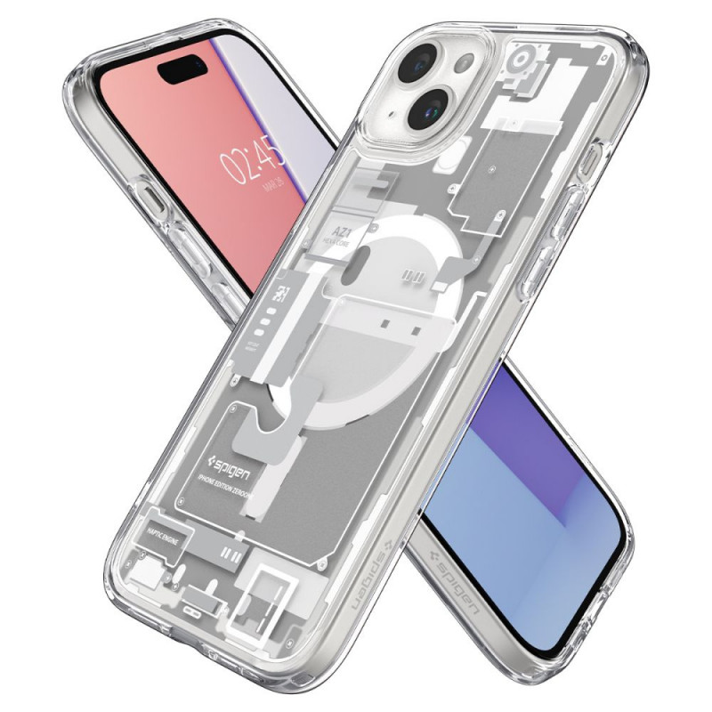 Etui Spigen Ultra Hybrid Mag z MagSafe do Apple iPhone 15 Plus / 14 Plus, Zero One, biały