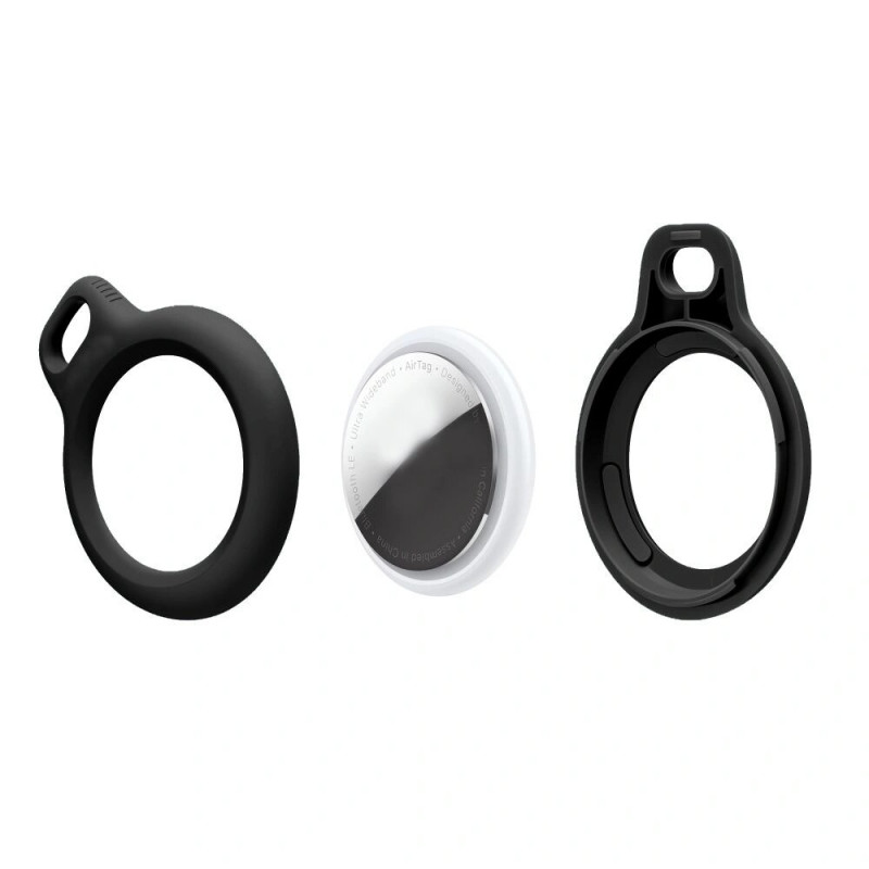 Tech-Protect Rough Chain etui na brelok do kluczy dla Apple AirTag, czarny (2 szt.)