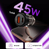 Tech-Protect CC03 ładowarka samochodowa 2-portowa USB-A / USB-C, PD 45W / QC 3.0, czarna