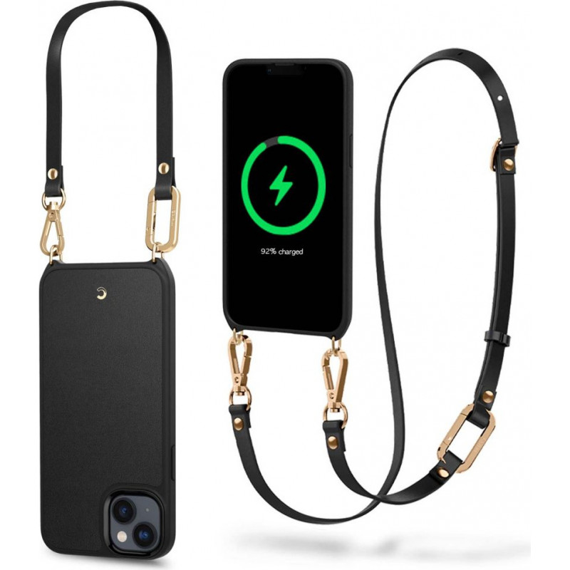 Spigen Cyrill Classic Charm Mag (ACS04948) etui MagSafe z paskiem do Apple iPhone 14 Plus / 15 Plus, czarny