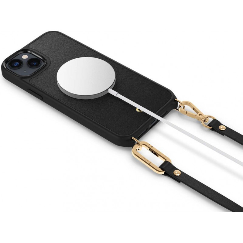 Spigen Cyrill Classic Charm Mag (ACS04948) etui MagSafe z paskiem do Apple iPhone 14 Plus / 15 Plus, czarny