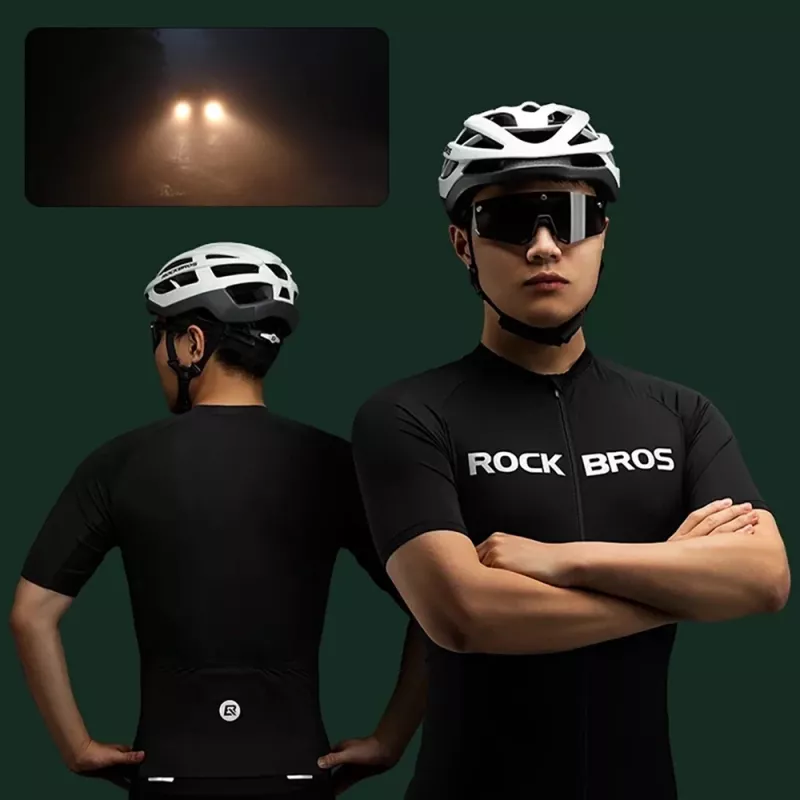 Rockbros 15120002005 koszulka kolarska z krótkim rękawem, rozmiar XXL, czarna