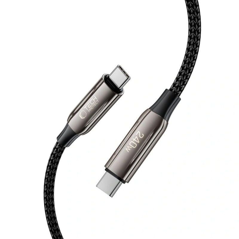 Kabel Tech-Protect UB10T Ultraboost USB-C / USB-C PD240W/QC4.0, 100 cm, czarny