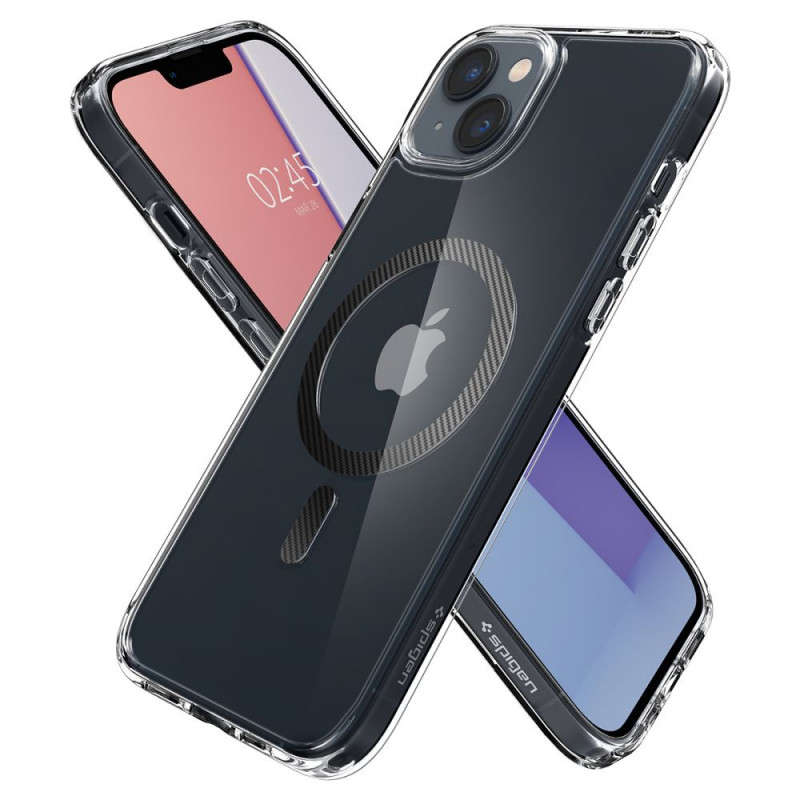 Etui MagSafe Spigen Ultra Hybrid Mag (ACS04904) do Apple iPhone 14 Plus / 15 Plus, Carbon Fiber