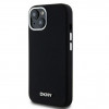 DKNY Apple iPhone 15 etui twarde Liquid Silicone Small Metal Logo MagSafe, czarny