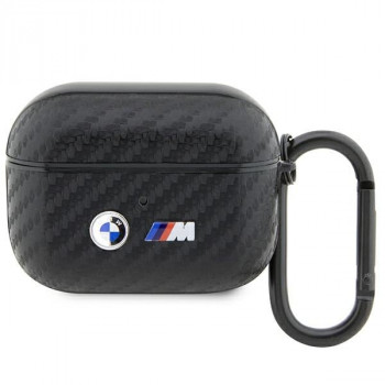 BMW BMAPWMPUCA2 Carbon Double Metal Logo etui na Apple AirPods Pro, czarne