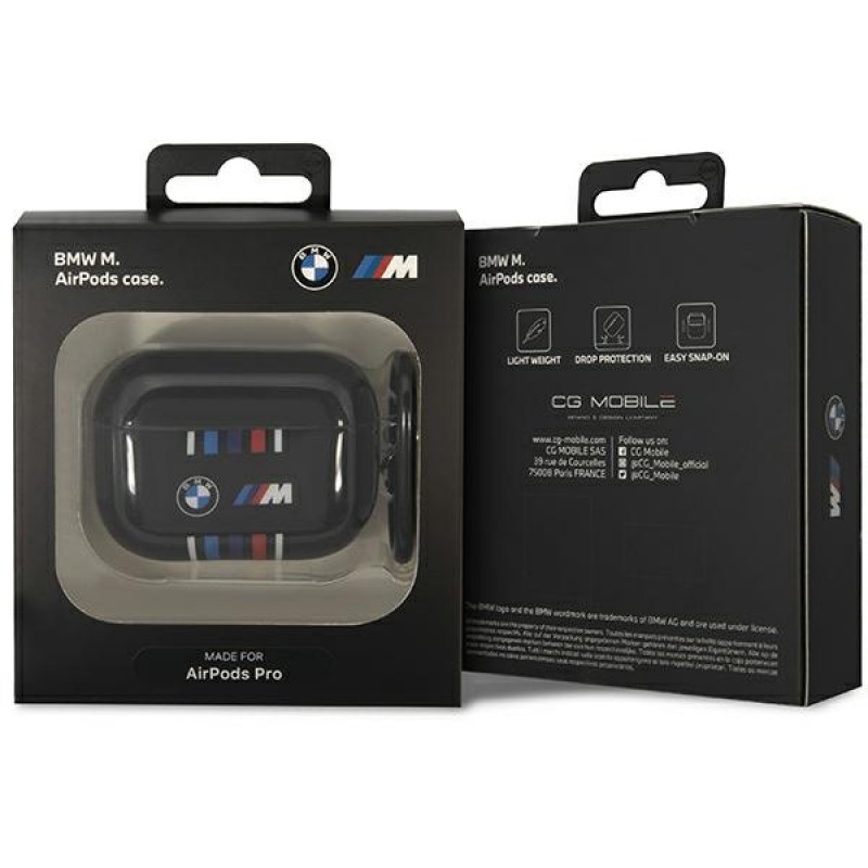 BMW BMAP22SWTK etui na Apple AirPods Pro, Multiple Colored Lines, czarne