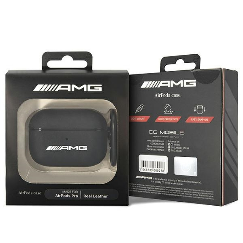 Mercedes-AMG AMAPSLWK etui Apple AirPods Pro AMG Leather Big Logo, czarny