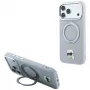 Etui MagSafe Karl Lagerfeld with Ring Stand 360 Karl Head Pin dla Apple iPhone 18 Pro / 17 Pro, szare (KF003235)