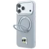 Etui MagSafe Karl Lagerfeld with Ring Stand 360 Karl Head Pin dla Apple iPhone 18 Pro / 17 Pro, szare (KF003235)